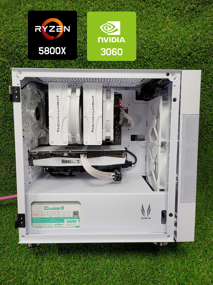 라이젠7 5800X  B550M 박격포 리드텍 WinFast RTX3060 R480 순수 화이트 PC