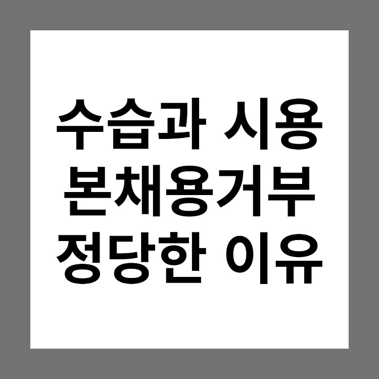 수습, 시용 그리고 인턴 차이점(본채용 거부/해고의 정당한 이유)