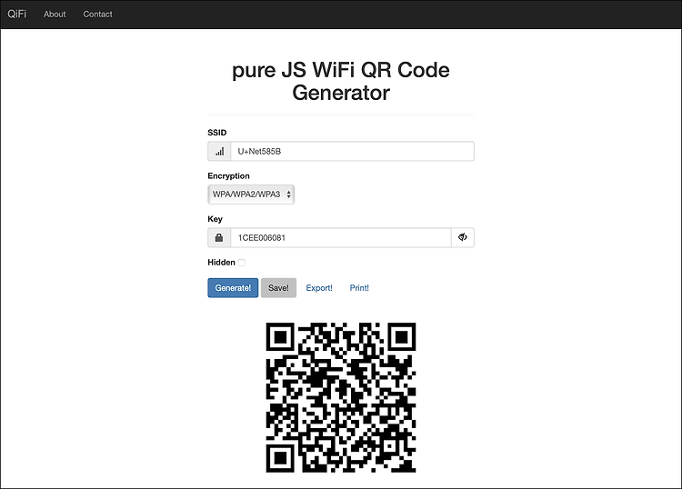 와이파이 비밀번호 공유 QR Code 만들기