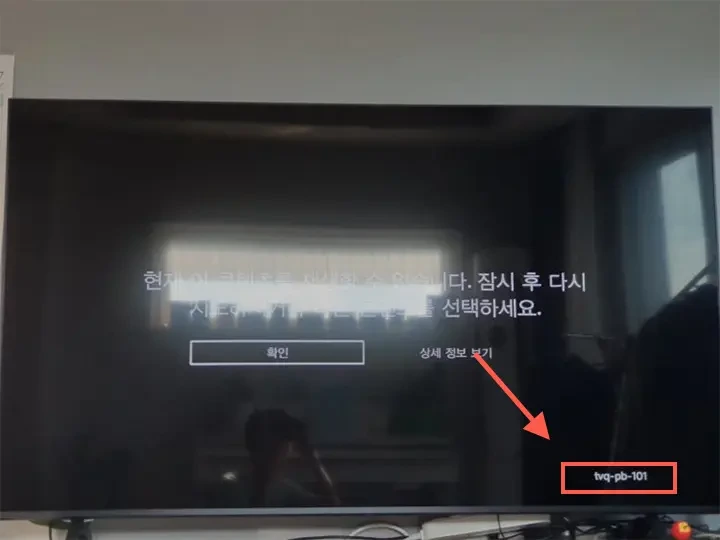 TV 넷플릭스가 안 돼요, tvq-pd-101 오류 조치 방법