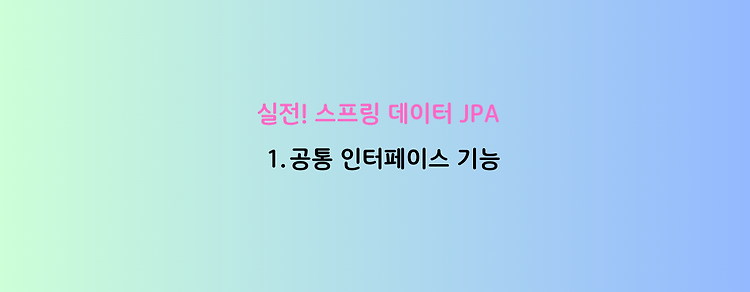 [실전! 스프링 데이터 JPA] 1. 공통 인터페이스 기능