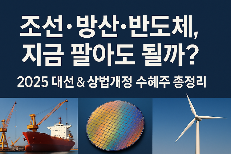 조선·방산·반도체, 지금 사야 할까? 2025 대선 수혜주 전략 총정리 주제 시각자료