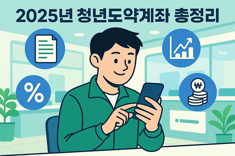2025년 최신! 청년도약계좌 조건, 금리, 신청방법, 정부기여금 완벽 정리 주제 시각자료