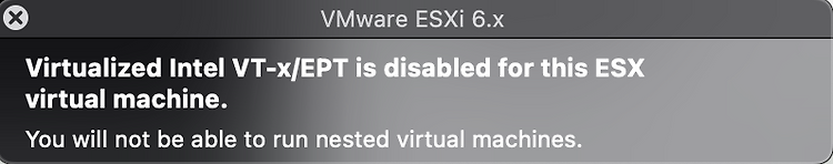 [붉은외계인] 삽질 로그 - Vmware Fusion Virtualized Intel VT-x/EPT 에러 해결