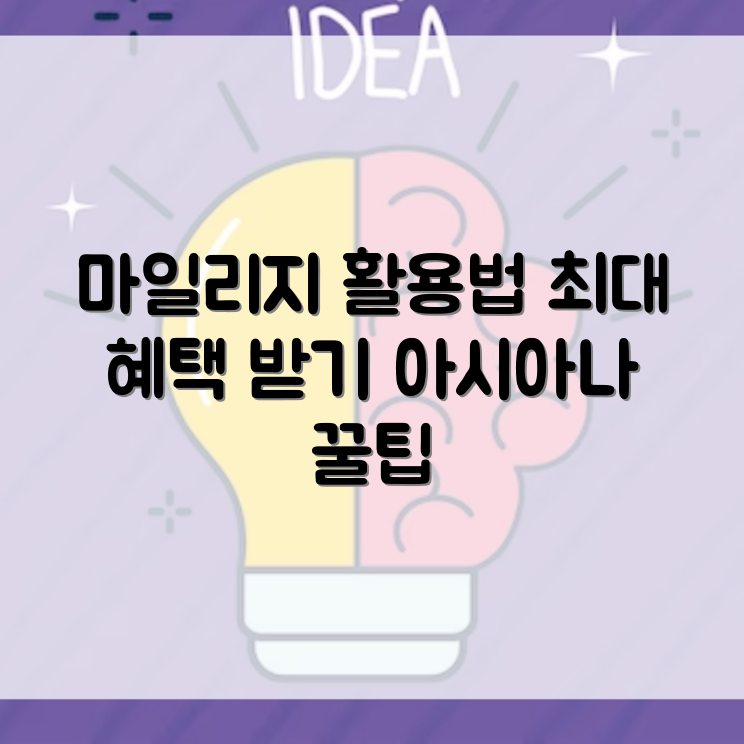 아시아나항공 마일리지 공제표 썸네일