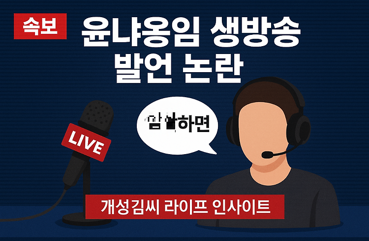 윤냐옹임 발언 논란, 생방송이 만든 거대한 파장 주제 시각자료