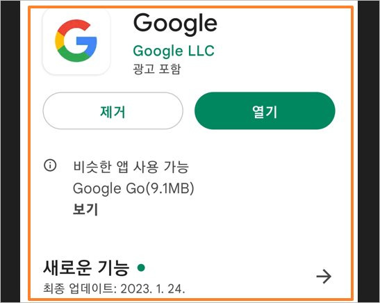 구글 앱, Google 앱 업데이트 오류 해결