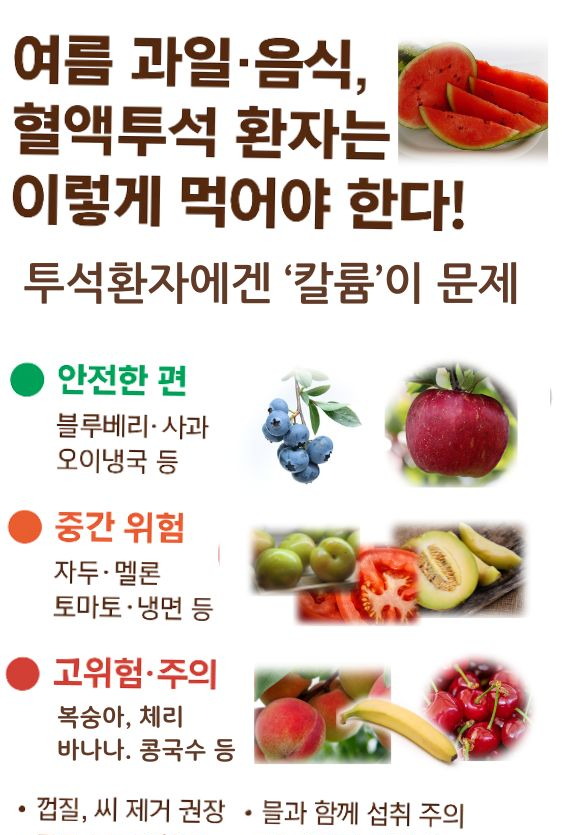 여름 과일 / 음식, 혈액 투석 환자는 이렇게 먹어야 한다!