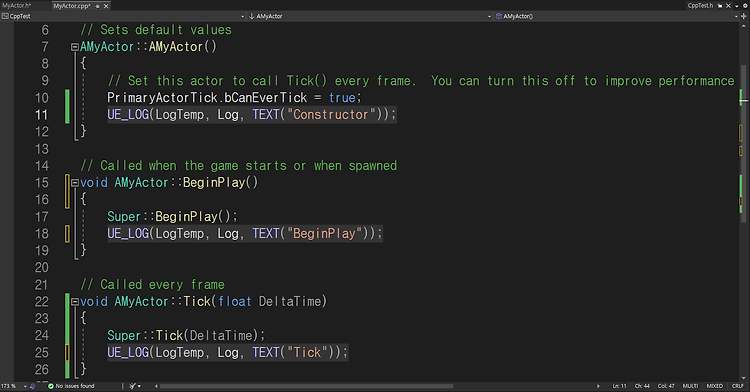 언리얼5-8 C++ <Cpp 클래스 생성/기본 이벤트>