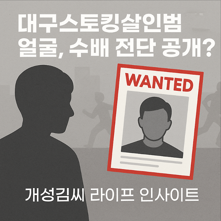 대구스토킹살인범 얼굴 공개? 수배 전단과 실제 인상착의 총정리 주제 시각자료