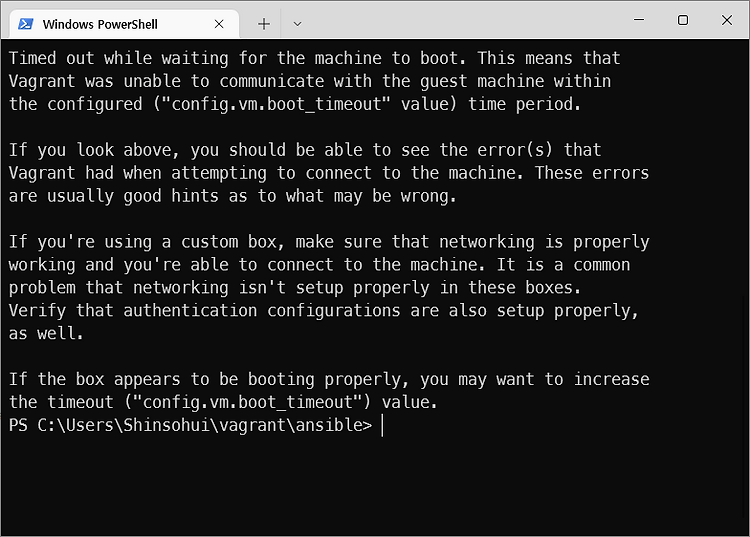 Vagrant로 가상 머신 부팅 시 timeout 에러 뜰 때 (+ mount.vboxsf 에러까지)
