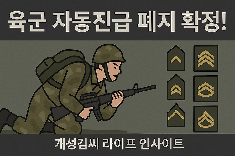 육군 자동진급 폐지 확정! 병장 진급 심사제 도입과 제대 영향 총정리 주제 시각자료