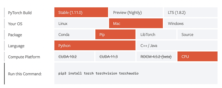 Apple Silicon Macbook에서 PyTorch 설치하기