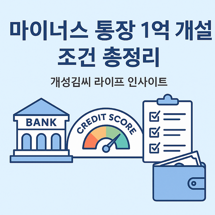 마이너스 통장 1억 개설 조건과 후기, 실제 가능 기준까지 총정리 주제 시각자료
