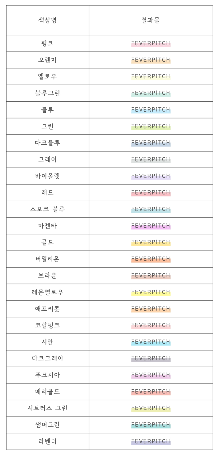 [정보] 마일드라이너 색상 형광펜 효과 | 우여곡절 끝에 만듦