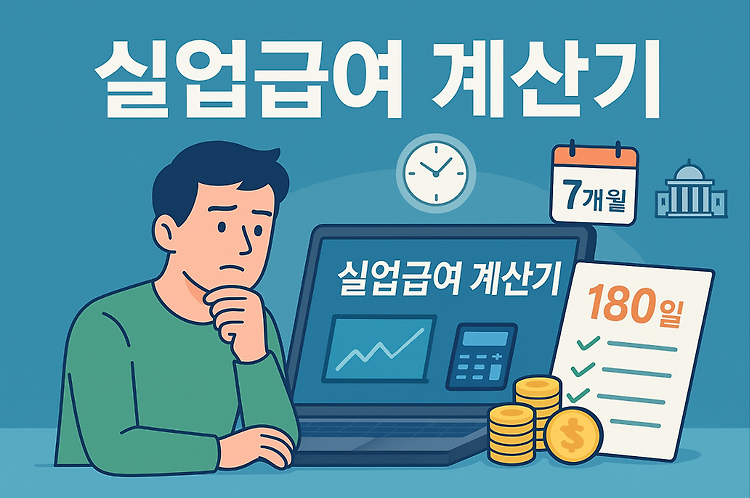 실업급여 계산기｜180일 수급 조건부터 수령액까지 정확히 따져보세요 주제 시각자료