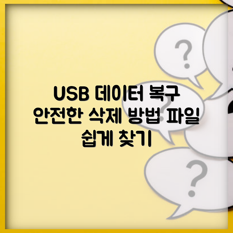 USB 삭제 복구 무료로하기 방법 | 안전하게 데이터 복구하는 법 | 손실된 파일 되찾는 팁 썸네일