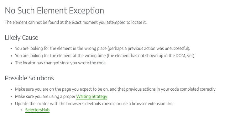 [Java/Selenium] Selenium No Such Element Exception에 대하여. (WebDriverWait)