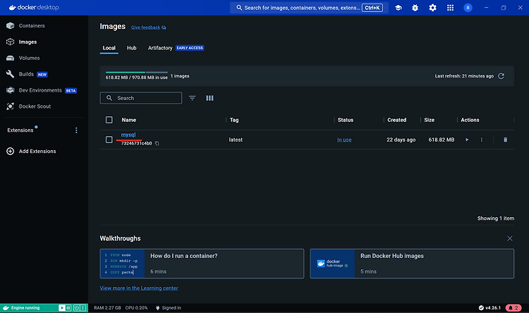 [Docker] 도커를 이용해 Mysql 컨테이너 실행