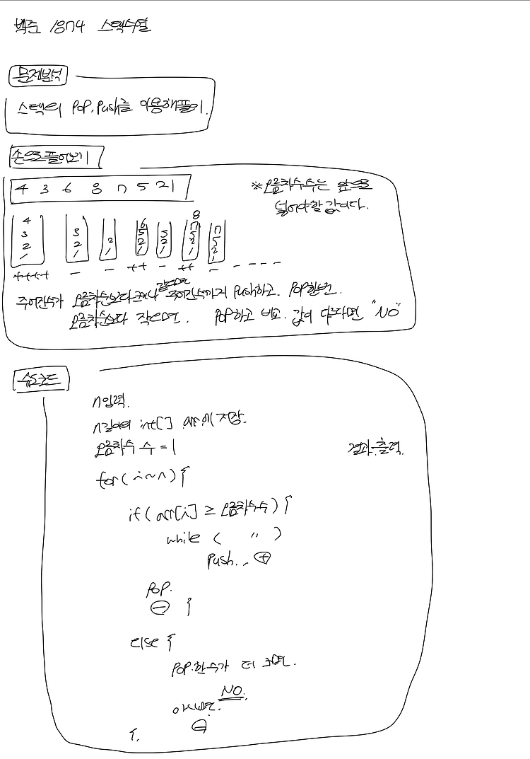 백준_1874 스택 수열 (스택)
