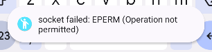 에러: socket failed: EPERM (Operation not permitted)