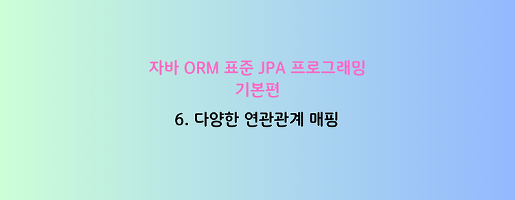 [자바 ORM 표준 JPA 프로그래밍 - 기본편] 6. 다양한 연관관계 매핑