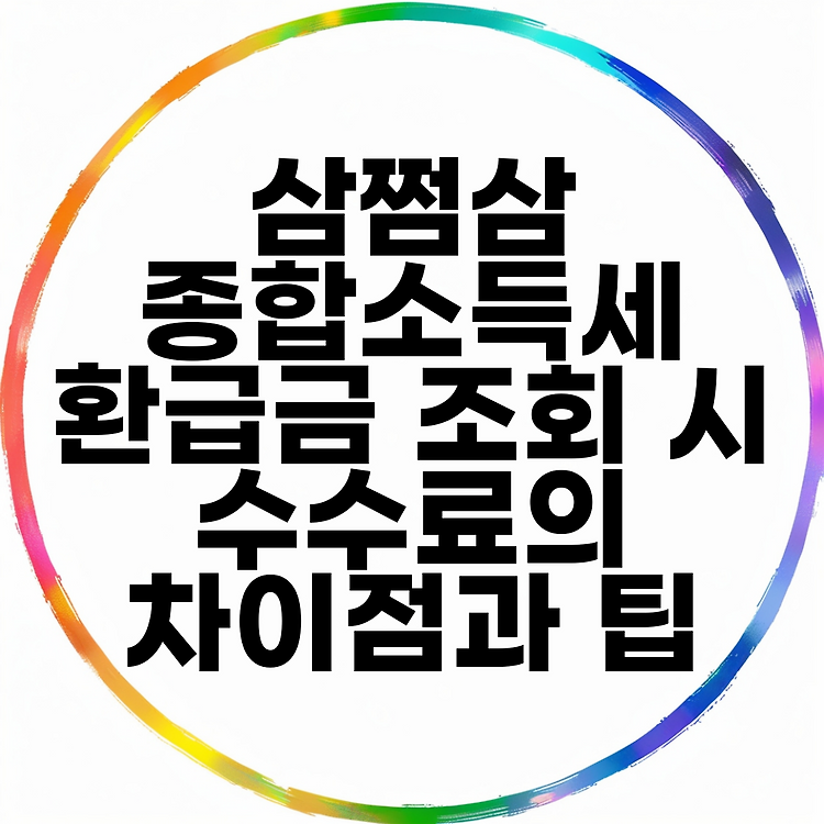 삼쩜삼 종합소득세 환급금 조회 시 수수료의 차이점과 팁 썸네일