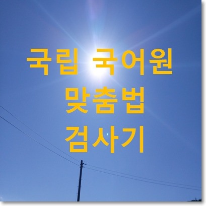 국립국어원 맞춤법 검사기 사이트 및 사용법의 표지이미지