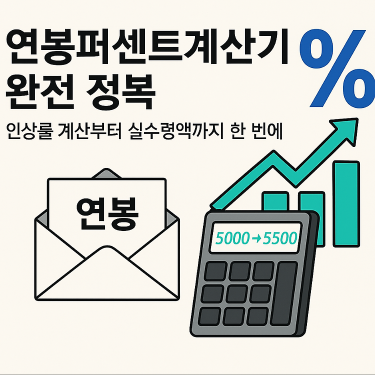 연봉퍼센트계산기 완전 정복｜인상률 계산부터 실수령액까지 한 번에! 주제 시각자료