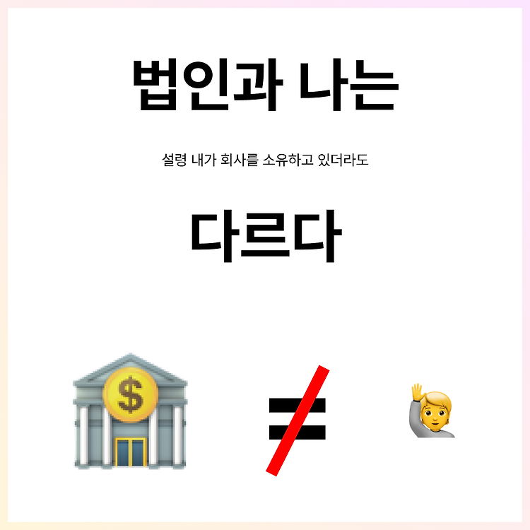 은행에서 빌린 돈으로💰 그 은행을🏦 몽땅 인수하면...? - (3) 나와 나의 회사는 다르다