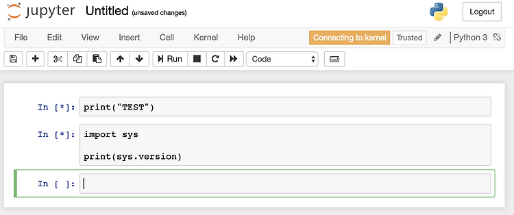 jupyter lab 실행 시 완료 후 결과가 나오질 않을 경우