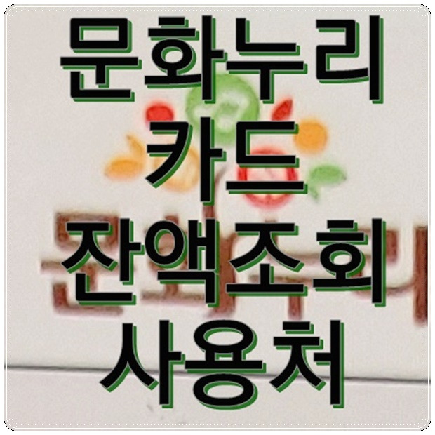 문화누리카드 잔액조회 및 온라인 사용처의 표지이미지