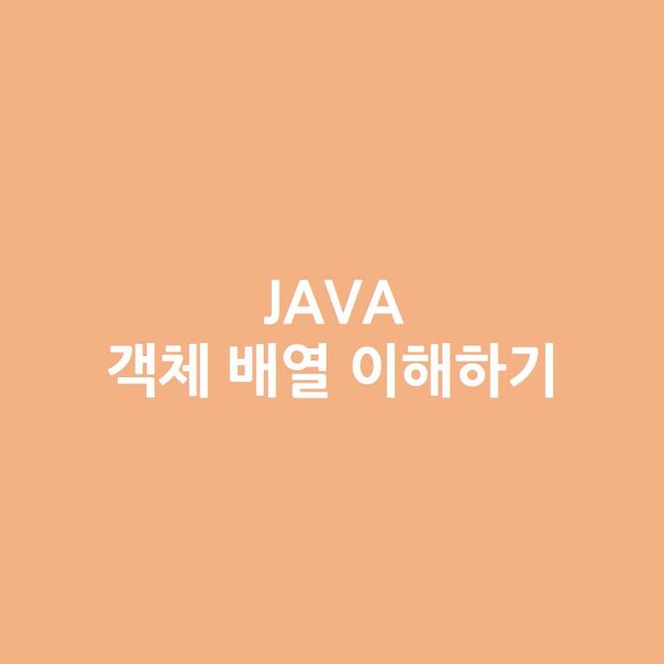[Java] Java의 객체 배열 이해하기