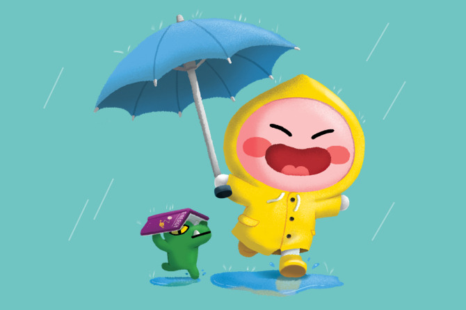 카카오 프렌즈 #오늘날씨 보슬보슬 비오는 날 ☔️