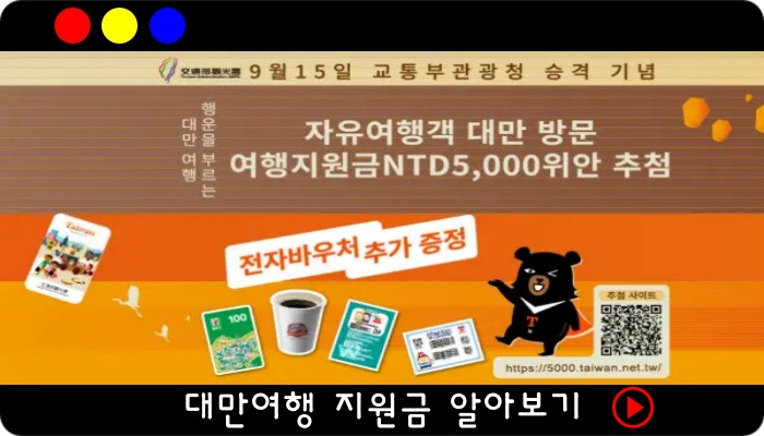 대만여행 지원금 신청 방법 럭키 드로우 지금 알아보기의 표지이미지
