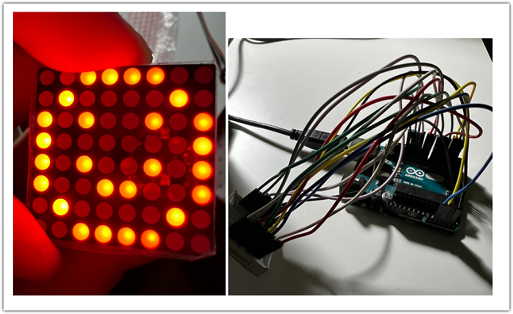 아두이노 우노로 도트 매트릭스 제어하기