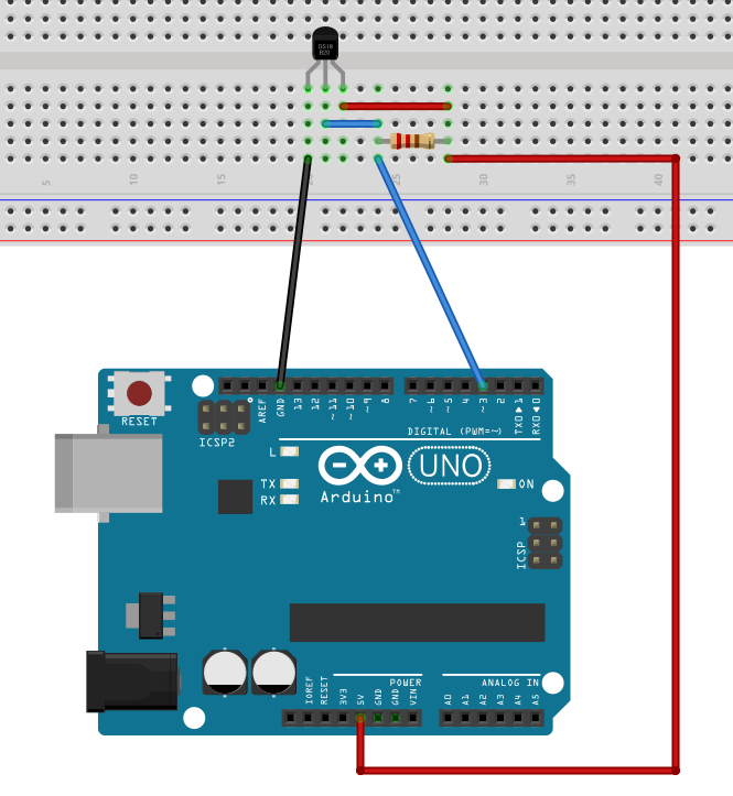 Arduino Uno에서 DS18B20 1-Wire 온도 센서 사용하기