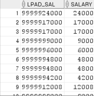 Oracle - LPAD , RPAD