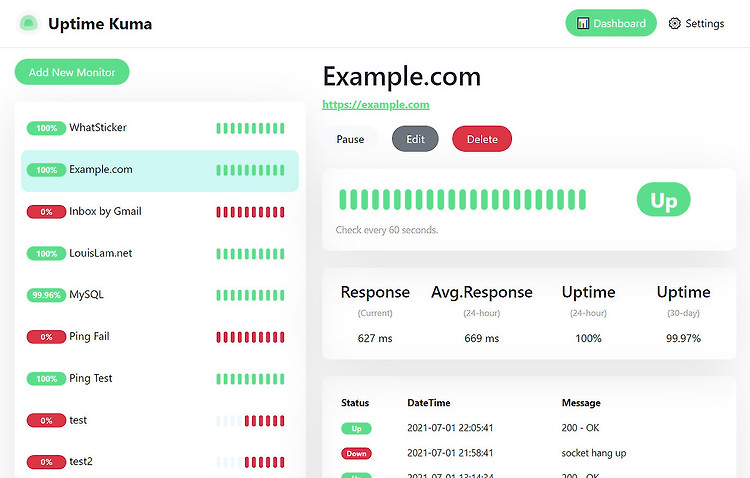 uptime kuma(ft. docker)