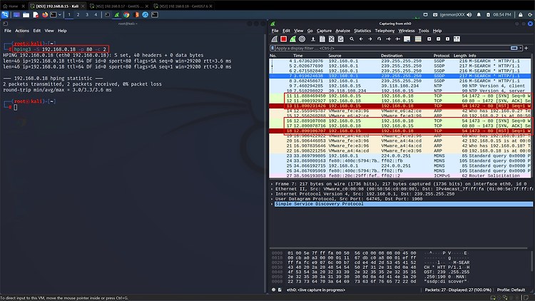 [Network Security] hping3 명령을 통한 SYN 스캔, UDP 스캔, ICMP 스캔