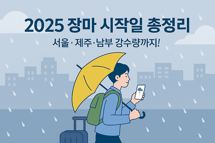2025년 장마 시작일과 끝나는 날｜서울·제주·남부 장마 기간, 강수량 총정리 주제 시각자료
