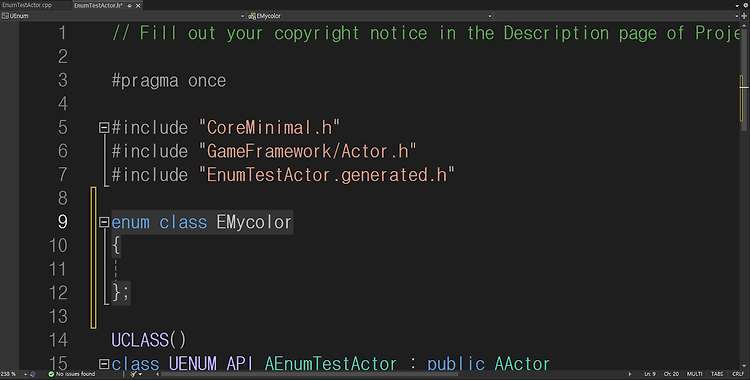 언리얼5-25 C++ <UENUM 열거형>