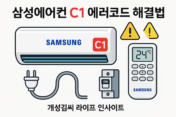 삼성에어컨 C1 에러코드 원인과 해결법, 출장비 아끼는 꿀팁 주제 시각자료