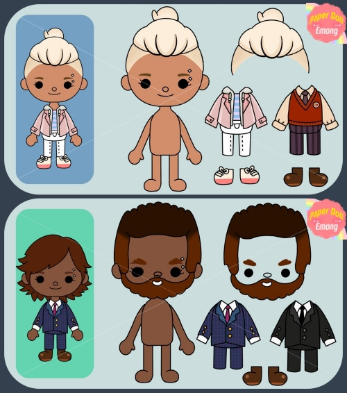 Toca Boca BOY Paper Doll Toca Boca Papercraft Quiet Book Pages ...