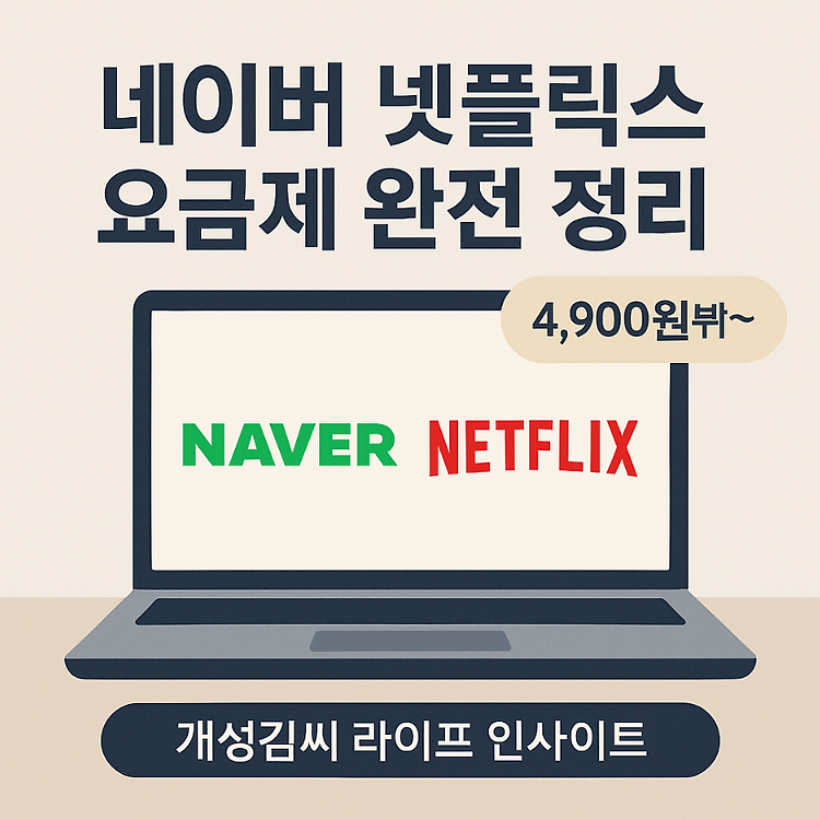 네이버 넷플릭스 요금제, 4,900원부터 프리미엄까지 완벽 정리 주제 시각자료