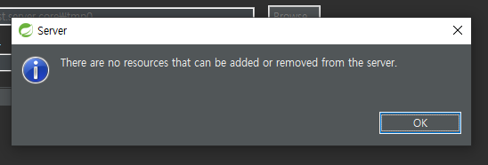 [Eclipse/STS] 톰캣 Add and Remove가 안될때 / There are no resources that can be added or removed from server