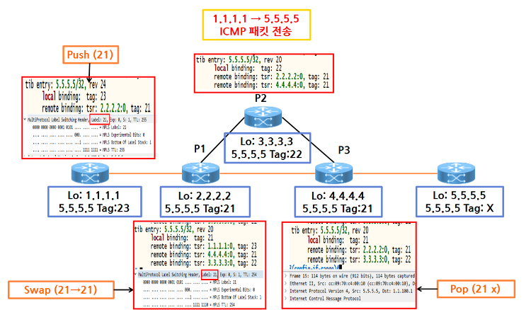 [Router] MPLS(Multi Protocol Label Switching) VPN LDP(Label Distribution Protocol) 구성 및 확인