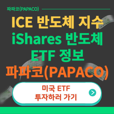 미국 ICE 반도체 지수 정보(필라델피아 반도체 지수, iShares ETF SOXX, 파파코, PAPACO)