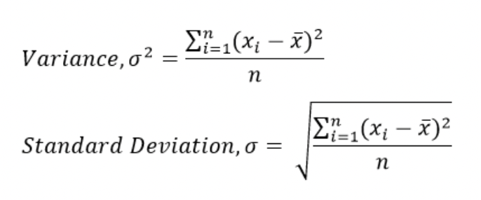 분산과 표준 편차 차이 정리