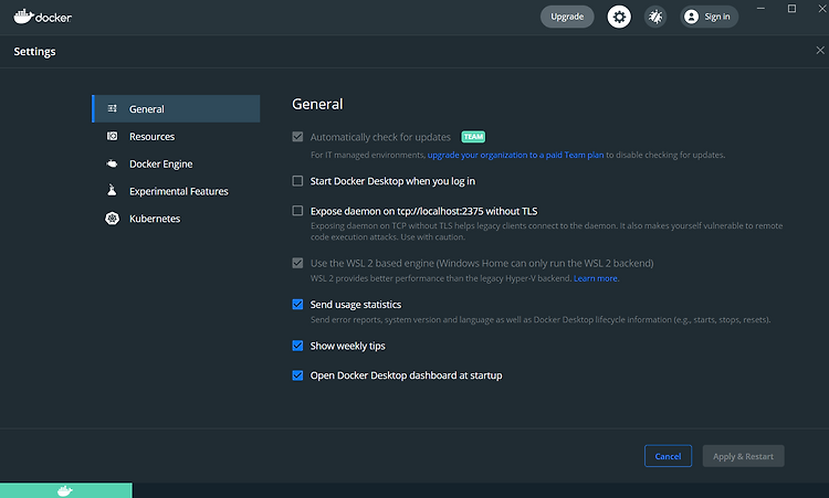WSL2 기반 docker 사용시 메모리 이슈(Vmmem)